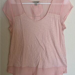 Lucky Brand Pink Sheer Women's Blouse